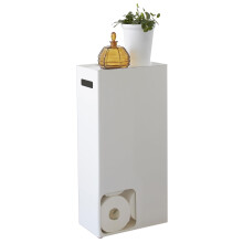 Yamazaki 3455 TOWER Toilet Paper Stocker, White, Steel, Minimalist Design, 23 x 12.5 x 48 cm (LxWxH)