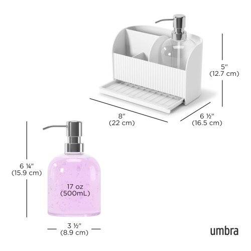 Umbra Umbra Sling Sink Caddy and Soap Pump, White 2