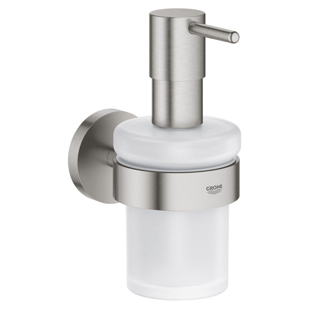 Grohe Start Quickfix Soap Dispenser With Holder (Metal & Glass, Filling Quantity 160 Ml, Concealed Fastening, Including Screws And Dowels, Easy To Fit