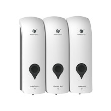 Triple Shower Gel Dispenser Shampoo and Conditioner Dispenser Wall Mounted No Drill Lotion Container 3 in 1 Liquid Pump Soap Dispenser Bathroom for
