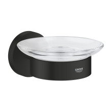 GROHE Start QuickFix Soap Dish with Holder (Metal and Glass, Concealed Fastening, Including Screws and Dowels, Extra Easy to Fit with GROHE
