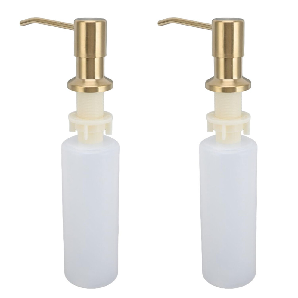 Sink Soap Dispenser, 300Ml Built In Kitchen Sink Soap Dispenser Countertop Soap Liquid Bottle For Kitchen Sink (2Pcs Gold) 5051221447933