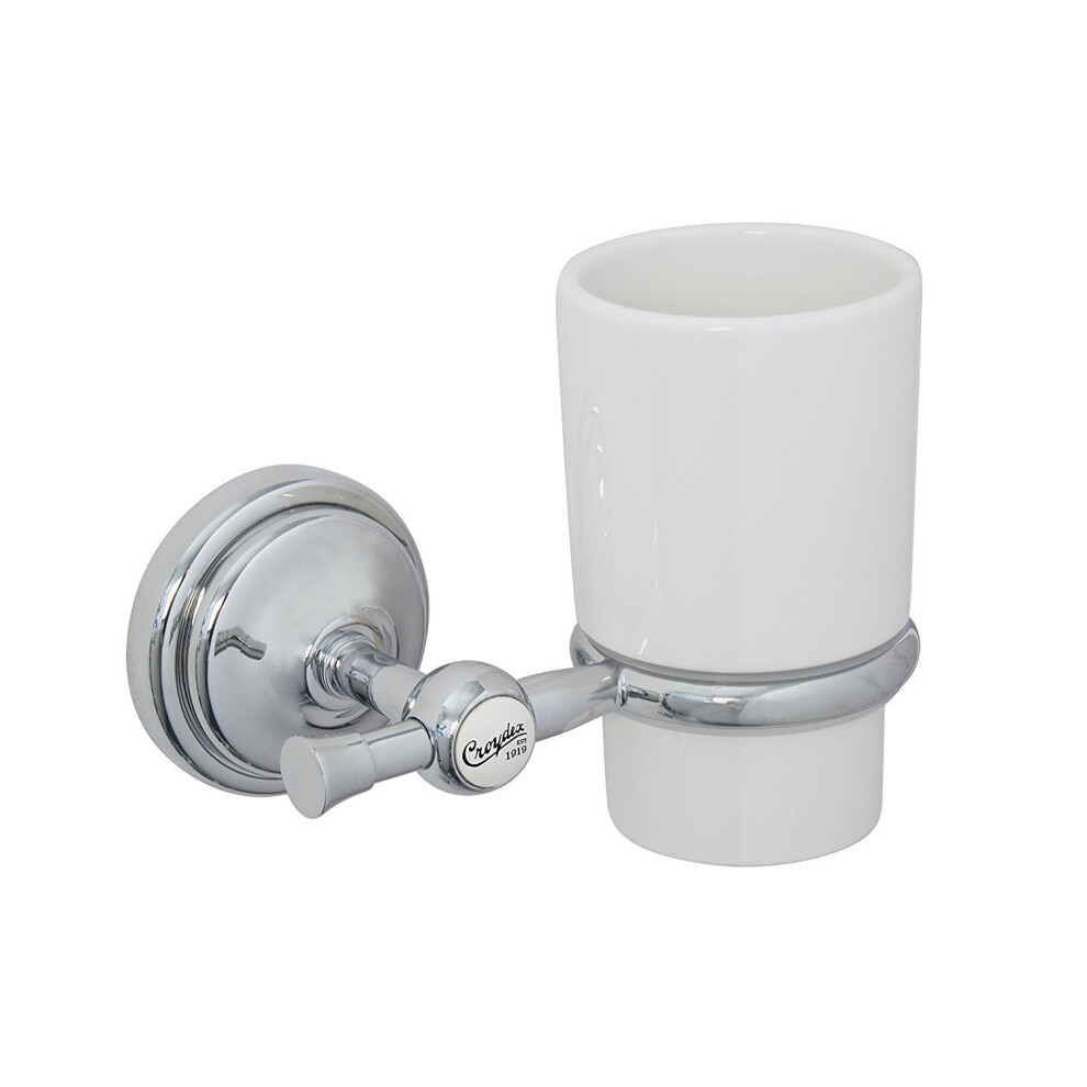 Croydex Flexi-Fix 1919 Easy To Fit Tumbler,Chrome,10.2 X 14.2 X 11.5 Cm
