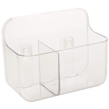 Addis 517873 Invisifix Bathroom Toothbrush 2 compartment Caddy Holder, Translucent, 9.5 x 14 x 18 cm