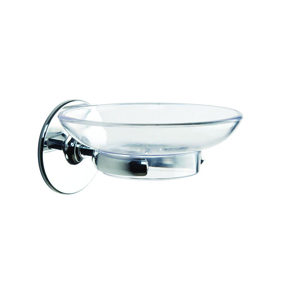 Croydex Chrome Duo Fix Glue Or Screw Fix Slim Design Soap Dish