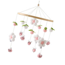 Baby Nursery Crib Mobile - Elegant Floral Hanging Bed Chimes for Boys and Girls, Vibrant Color Ceiling Decoration Toy