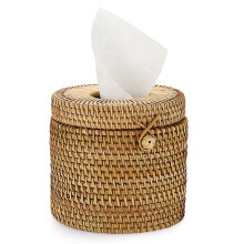IGNPION Rattan Tissue Cover Holder Decoration Tissue Organizer Box Tissue Paper Holder Box Tissue Storage Case Dispenser Napkin Facial Organizer for