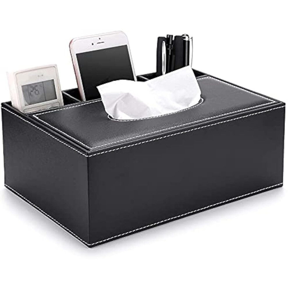 Photos - Other Furniture PU Leather Household Office Rectangular Large Tissue Box with Remote Control Storage Organizer Box - Elegant and Stylish Hom
