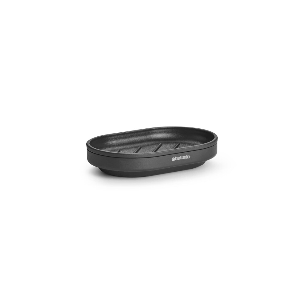 Brabantia - Mindset Soap Dish - Non-Slip Base - Ribs Keep The Soap High & Dry - Removable Inner Tray - Corrosion Resistant Metal - Bathroom Accessory