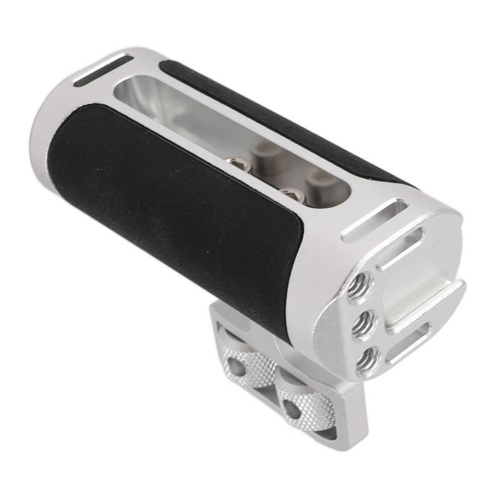 Aluminum Alloy Camera Cage Side Handle Grip With Cold Shoe Mount, Adjustable Silver 7891368760841