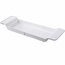 Bath Tray White Plastic Bridge Rack Caddy Toy Storage Candle Wine Phone Pad Book Cup Stand Bathroom Storage Bathtub Tray Table Extendable for Tub Dish