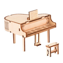 1Set Wooden Puzzle Piano Music Box DIY Kit for Educational Stress Relief Christmas Creative Craft for Kids