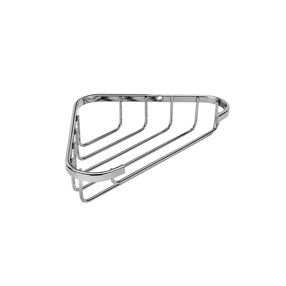Croydex Chrome Corner Wire Soap Dish - Mild Steel Corner Shower Storage, Elegant Bathroom Accessory With Screw To Wall Fixings, Wall Plugs & Screws