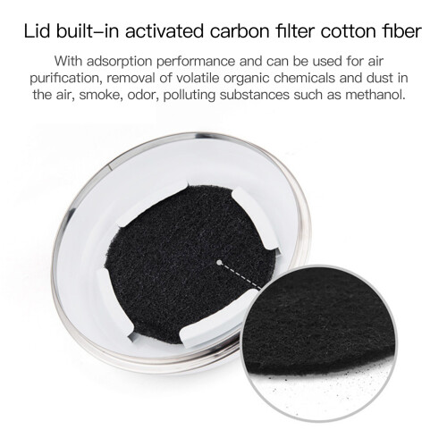 Charcoal Filter Composter for Indoor Use, Odorless Compost Bin with Ventilated Lid Farmhouse Design Compost Container Rustproof Construction Easy Clea 1