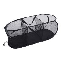 Collapsible Laundry Hamper Pop Up Foldable Mesh Basket With Handles Breathable Storage Organizer For Bathroom Dorm Room Travel (Black)