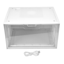Magnetic Door Panels Shoe Boxes Stackable Clear Shoe Storage Cases with Reinforced Frame Compatible with Size 14 Men's Shoes PET Acrylic Material Dust