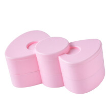 Doppelstöckige rosa rotierende Schmuckaufbewahrungsbox mit Schleifenstickerei