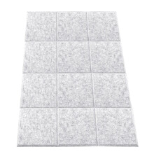 Ensemble de 12 panneaux muraux en mousse acoustique-gris argenté