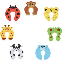 Set di fermaporta multiuso, 7 pezzi con disegni di animali dei cartoni animati, schiuma EVA resistente per una facile pulizia, mantiene lo spazio tra