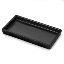 Luxspire Bathroom Vanity Tray - Mini Soap Dispenser, Small Ceramic Perfume & Jewelry Dish, Trinket & Candle Holder Rectangle Tray - Soap Dish for Bath
