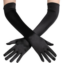 Long Evening Gloves for Women, Silky Soft Material Flapper Style Opera Gloves 1920s Satin Gloves with Shiny Surface, Party Costume Accessories