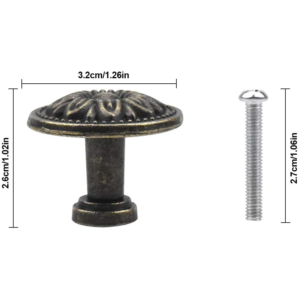 Retro Cabinet Pulls, Zinc Alloy Constructed Antique Cabinet Knobs With Anti-Rust Protection, Set Of 10 For Easy Installation On Various Furniture 9128293851923