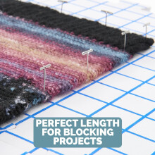 Épingles en T professionnelles pour le blocage du tricot et de la broderie, tailles assorties, en acier inoxydable lisse et résistant, avec boîte