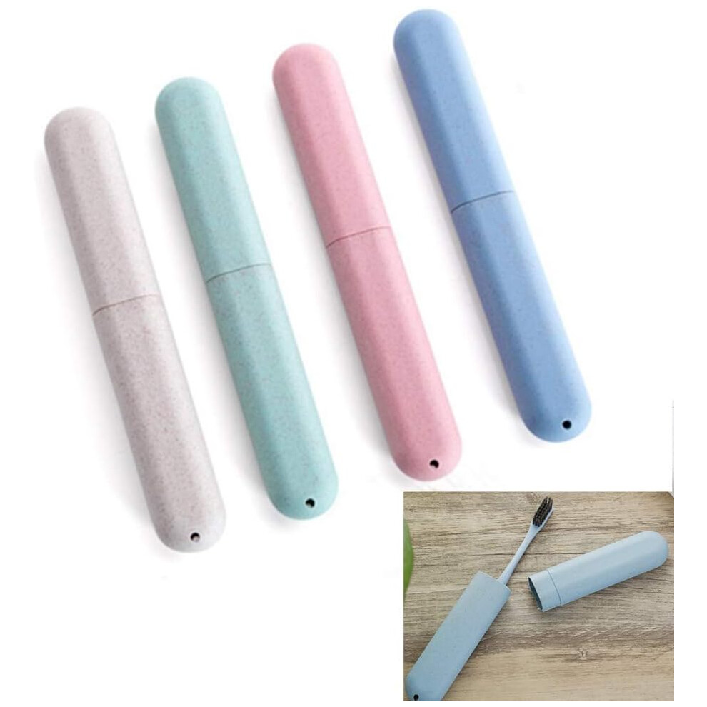 High-Quality Wheat Straw Travel Toothbrush Case, Portable Assorted Colors For Quick Water Evaporation, Unique Design With Sanitary Features,