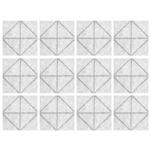 Carreaux muraux en mousse acoustique, 12 pièces,-gris argenté