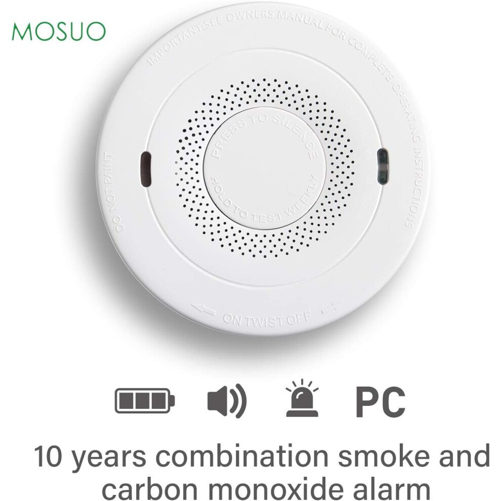 Smoke And Co Alarm For Home Safety, Interconnected Smoke Detectors With End-Of-Life Signal Alerts, Continuous Monitoring, Loud 85 Db Alarm For 9128293843607