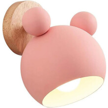 Applique murale de chevet style macaron nordique, teinte naturelle douce, abat-jour orientable, idĂ©ale pour chambre d'enfant, salon ou salle Ă