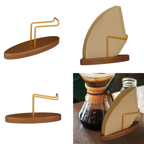 Drip Coffee Filter Organizer Convenient Wood Coffee Filter Stand 1