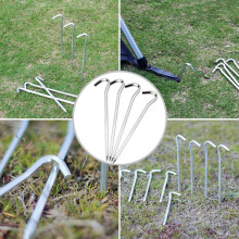 Heavy Duty Tent Stakes For Outdoor Camping, Multi-Purpose Tent Pegs, Aluminium Tent Stakes With Hooks, High-Quality Aluminum Alloy, 12 Pieces