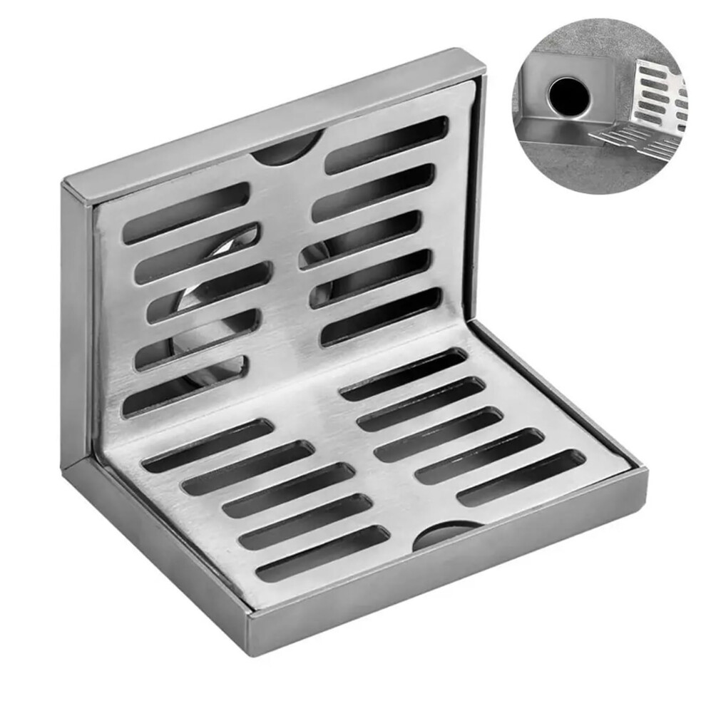Shower Floor Drain 304 Stainless Steel L Shape Corner Design Fast Drainage For 50Mm Pipe 10Cm 9365049022828