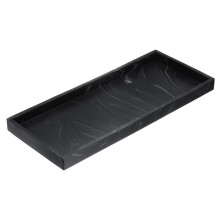 sourcing map Bathroom Vanity Tray, 11.8" x 5" Silicone Soap Dispenser Trays, Shatterproof Kitchen Sink Organizer for Soaps Keys Candle Trinket, Marble