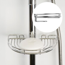 Croydex Easy Fit Riser Rail Soap Basket, Versatile Bathroom Accessory, Secure Bathroom Shelves, Convenient Bathroom Storage, Fits Most Standard Riser