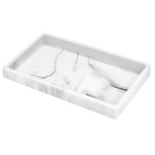 Luxspire Bathroom Vanity Tray, Resin Dresser Jewelry Ring Dish Tank Storage Kitchen Sink Countertop Organiser Plate Holder for Perfume Candles Soap