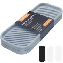 HvOvMvE Silicone Organizer Tray, Soap and Sponge Holder for Kitchen Sink, Bathroom - Storage Tray for Dish Brush, Soap Dispenser, Dishwashing