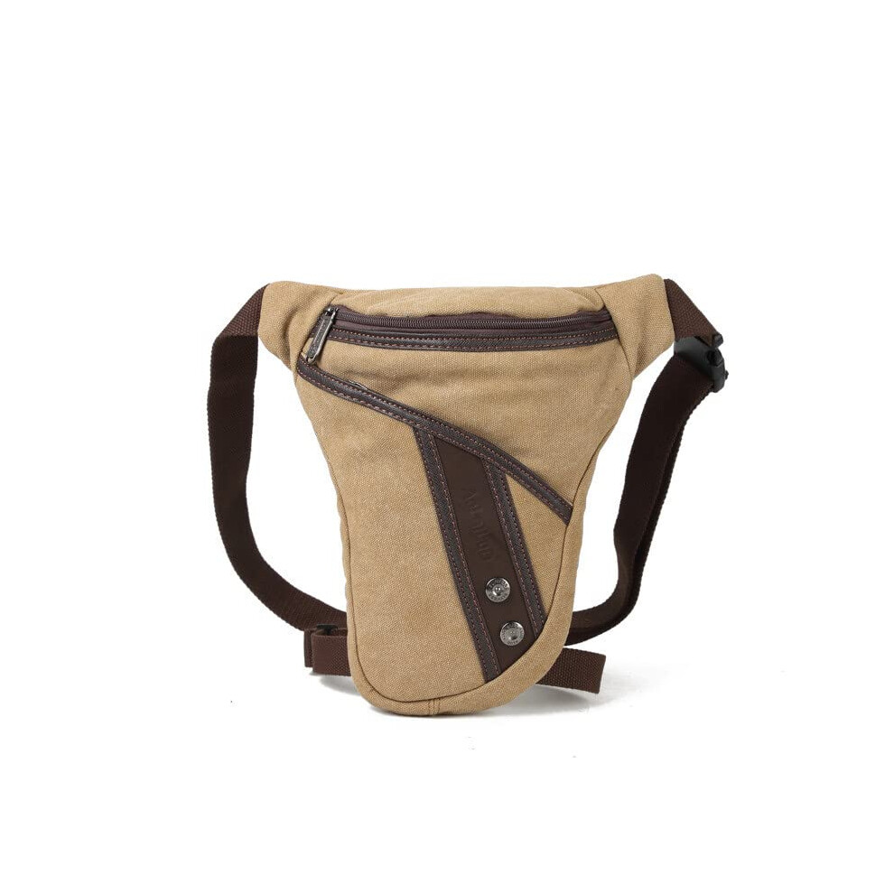 Motorcycle Leg Bag For Men, Waterresistant Tactical Waist Pack With Adjustable Thigh Straps, Beige 9189345110191