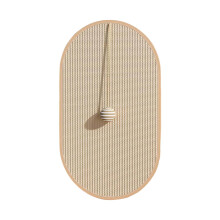Improved Oval Cat Scratching Mat, Sisal Fabric, Enhanced Carpet, Indoor, Adhesive Tape (Beige, 58x36cm)