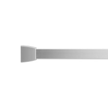 Croydex Modular Shower Rail Kit Includes L U-Shaped/Straight Ceiling Support/Hooks and Gliders, Aluminium, Silver