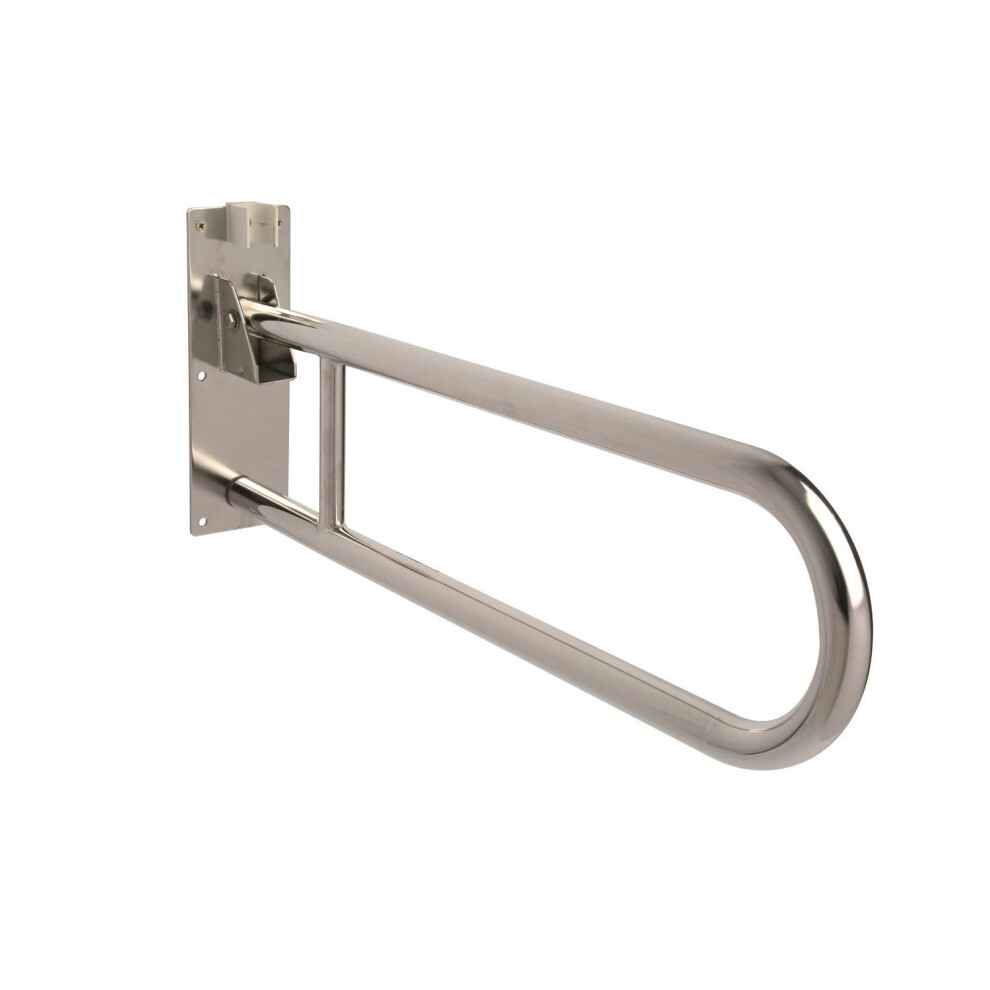 Croydex Stainless Steel Foldaway Hand Rail, 300 X 100 X 850 Mm White