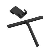 WENKO NIKE Mola Bathroom Silicone Shower Squeegee, Black, 24.5 x 4 x 21 cm