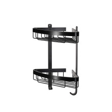 Croydex Aluminum Cosmetic Bathroom Storage Basket Shower Caddy, Lifetime Rust Free Guarantee, Matte Black
