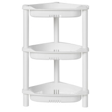 ELYKEN 3 Tier Shower Caddy Organizer Shelf Corner, 14.4 x 11.2 x 22.4 Inches, Rustproof, Plastic Shower Rack Stands for Inside Bathroom, Bathtub,