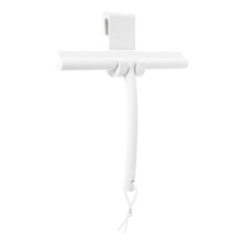 blomus VIPO Shower Squeegee with Holder, 24 cm Wide, Silicone Squeegee for Shower, Bathroom, Window Squeegee, Windscreen Squeegee, White