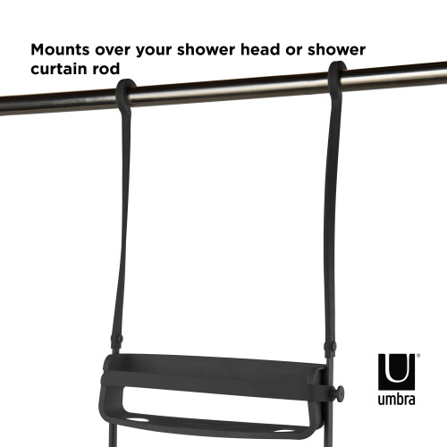 Umbra Umbra Flex Shower Caddy with Patented Gel-Lock Technology Suction Cup, Black 2