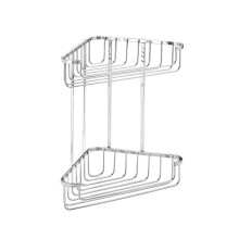 Croydex Stainless Steel Large Corner Shower Caddy - Durable Steel Bathroom Shelves with Chrome Finish for Modern Bathrooms, 2-Tier Shower Corner