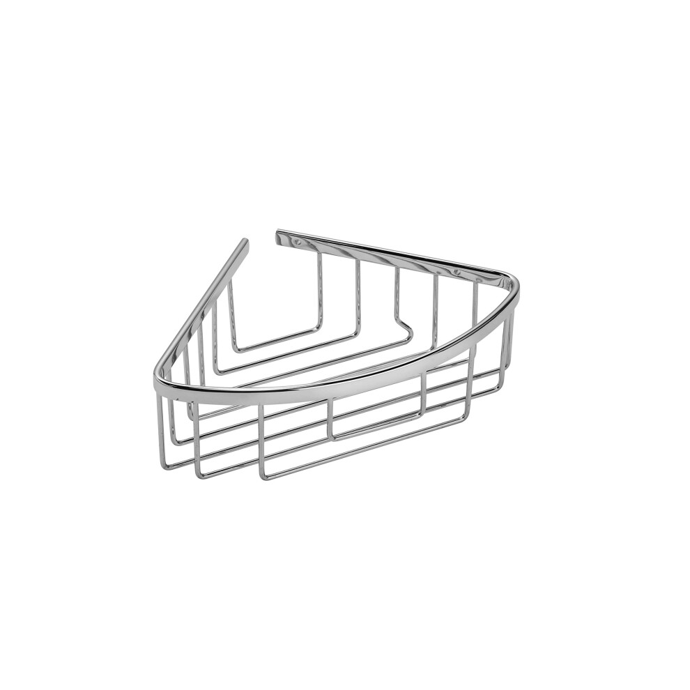 Croydex Slimline Aluminium Corner Shower Caddy - Rust Free Bathroom Accessories For Additional Storage, Chrome Plated Corner Shower Shelf, Dimensions:
