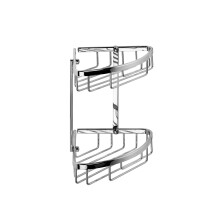 Croydex Slimline Corner Shower Caddy - Durable Aluminium Bathroom Shelves with Chrome Finish for Modern Bathrooms, 2-Tier Shower Corner Shelves, Easy